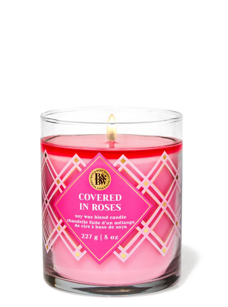 Covered In Roses Single Wick Candle Single Wick Candle