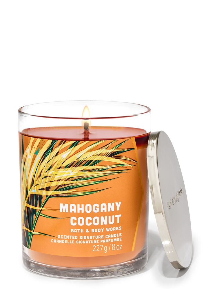 Mahogany Coconut Signature Single Wick Candle Single Wick Candle