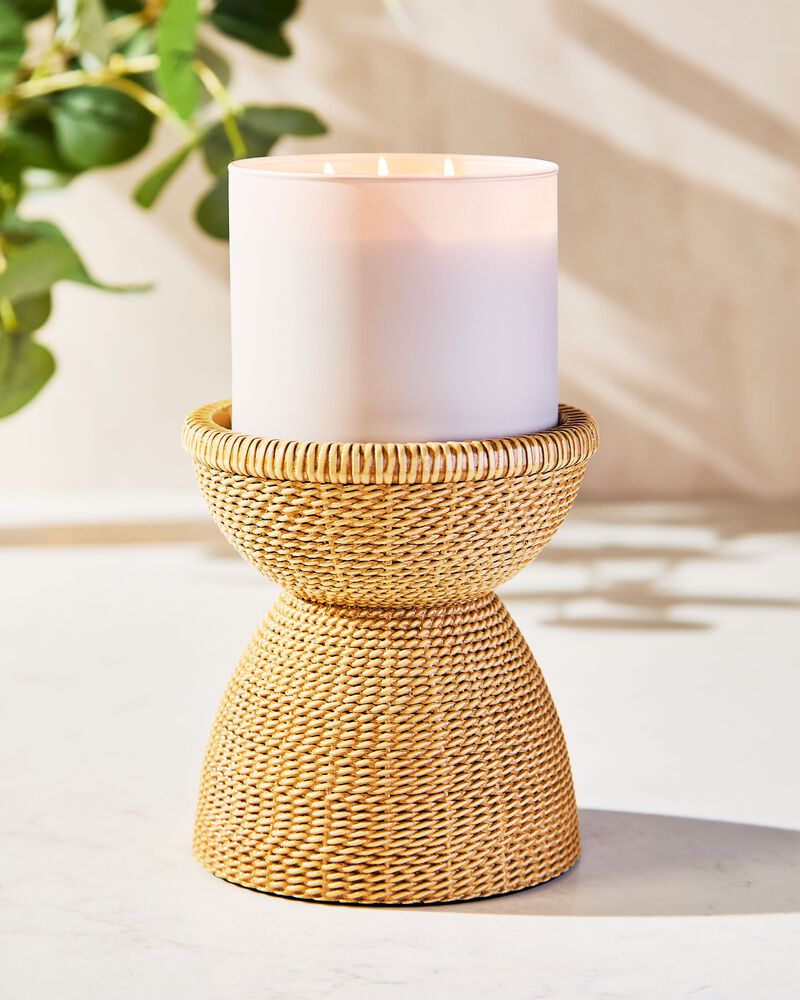 Woven Pedestal 3-Wick Candle Holder 3-Wick Candle Holder