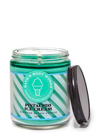 Pistachio Ice Cream Mason Single Wick Candle Single Wick Candle