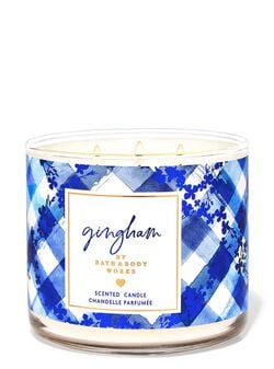 Gingham 3-Wick Candle image number null