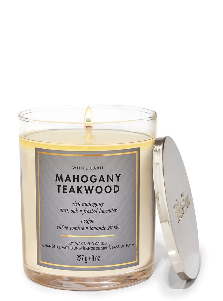 Mahogany Teakwood Single Wick Candle Single Wick Candle