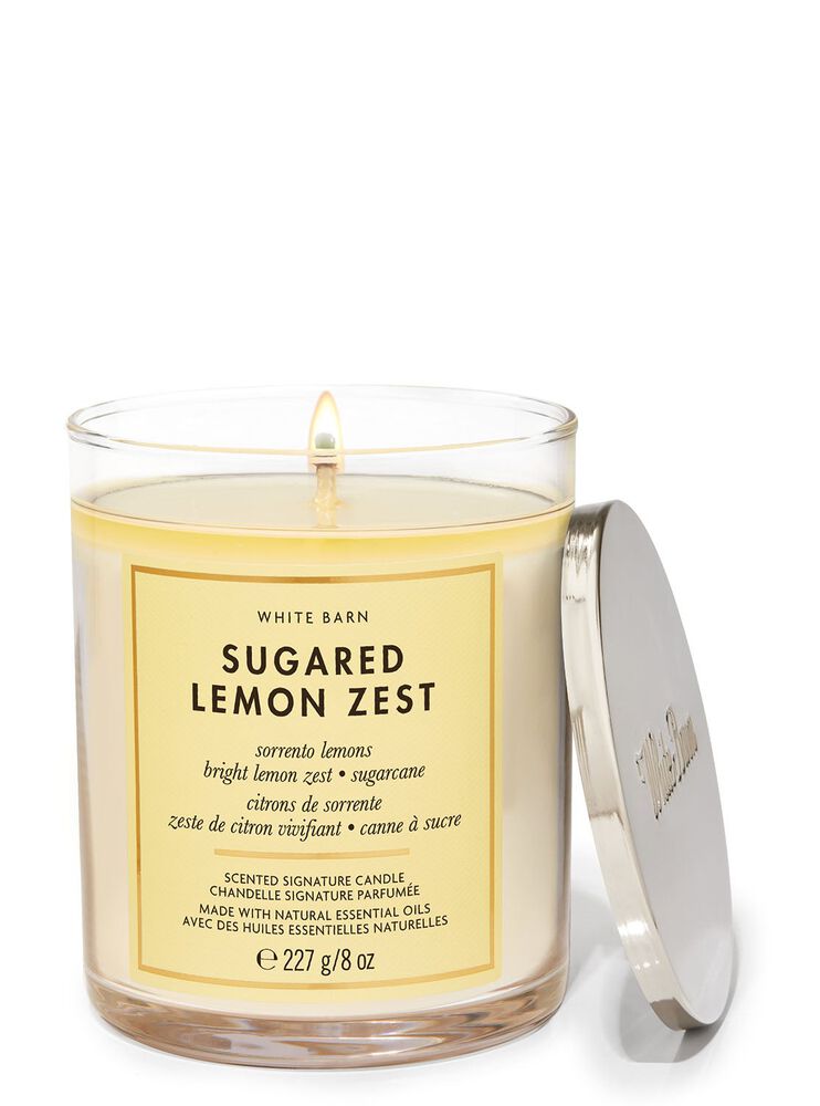 Sugared Lemon Zest Signature Single Wick Candle Single Wick Candle