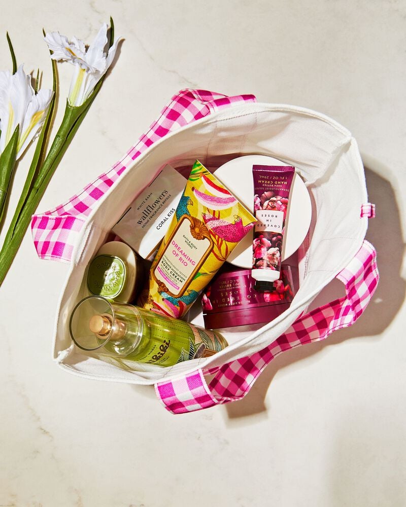 Pink Gingham Tote Bag Tote Bag