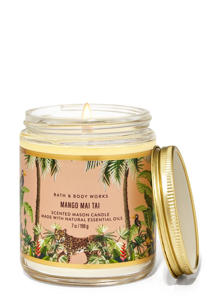 Mango Mai Tai Mason Single Wick Candle Single Wick Candle