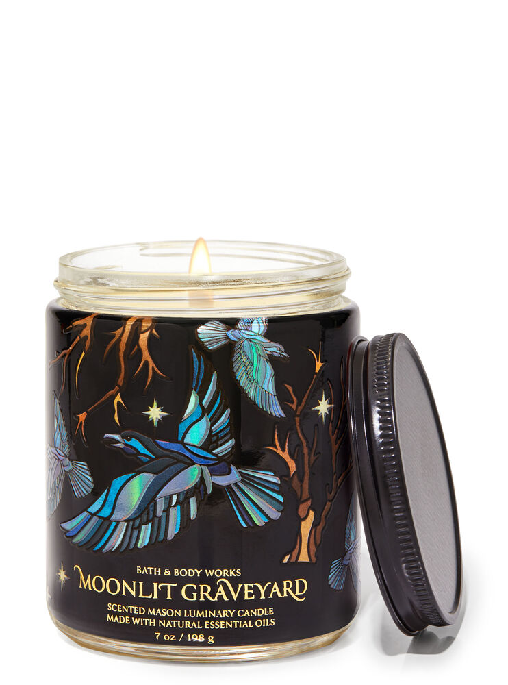 Moonlit Graveyard Mason Single Wick Candle Single Wick Candle