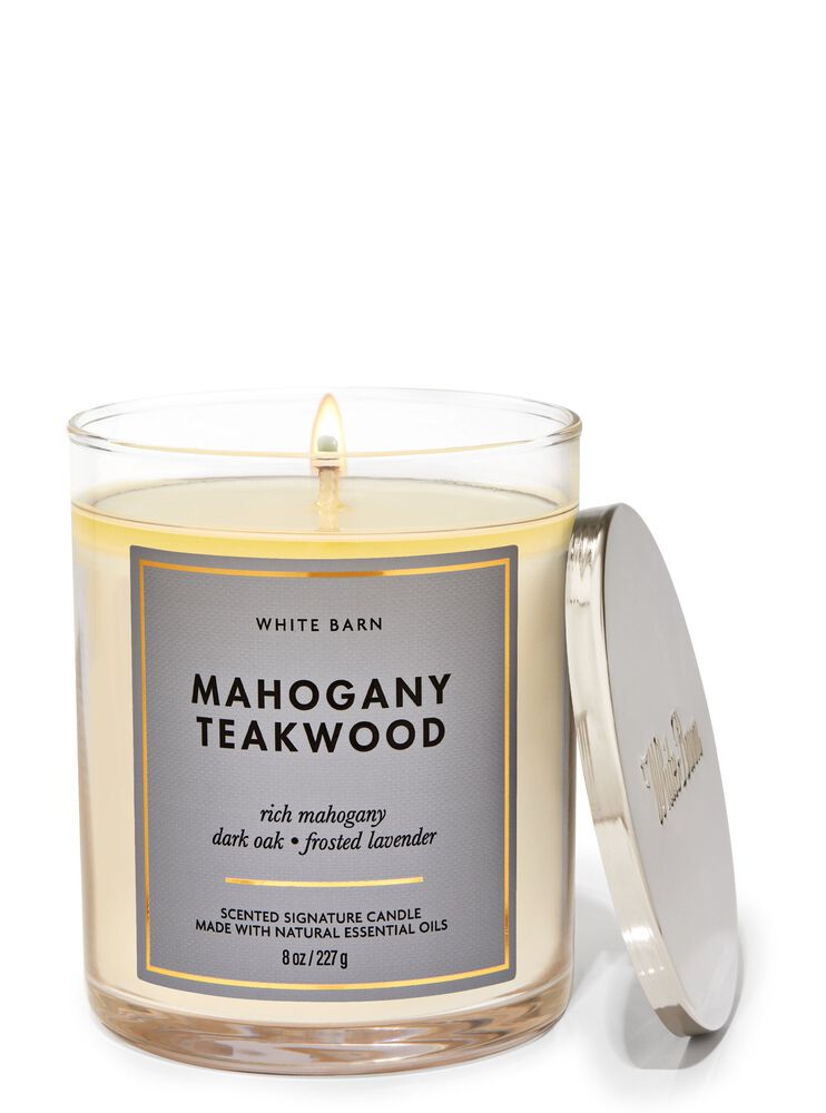 Mahogany Teakwood Single Wick Candle Single Wick Candle