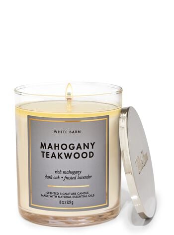 Mahogany Teakwood Single Wick Candle Single Wick Candle