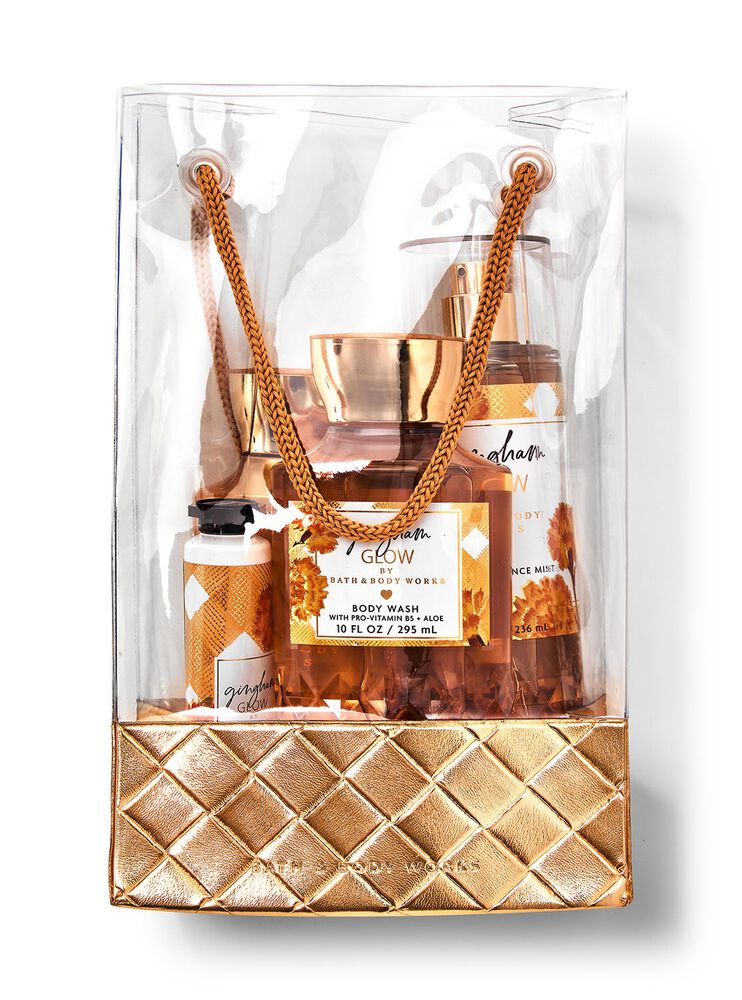 Gingham Glow Gift Bag Set Gift Set