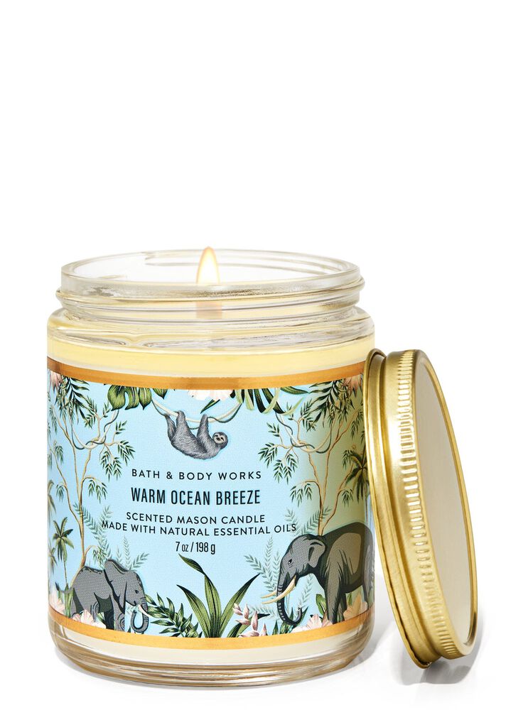 Warm Ocean Breeze Mason Single Wick Candle Single Wick Candle