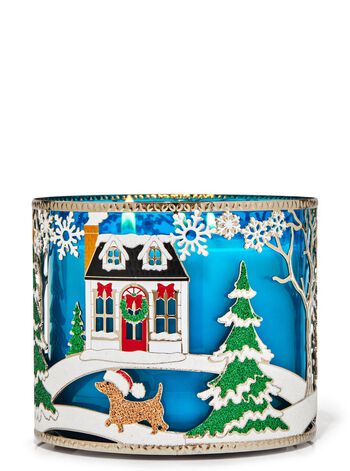 Holiday Snowman Scene 3-Wick Candle Holder 3-Wick Candle Holder