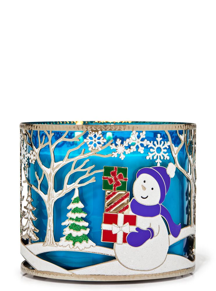 Holiday Snowman Scene 3-Wick Candle Holder 3-Wick Candle Holder