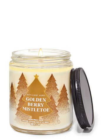 Golden Berry Mistletoe Mason Single Wick Candle Mason Single Wick Candle