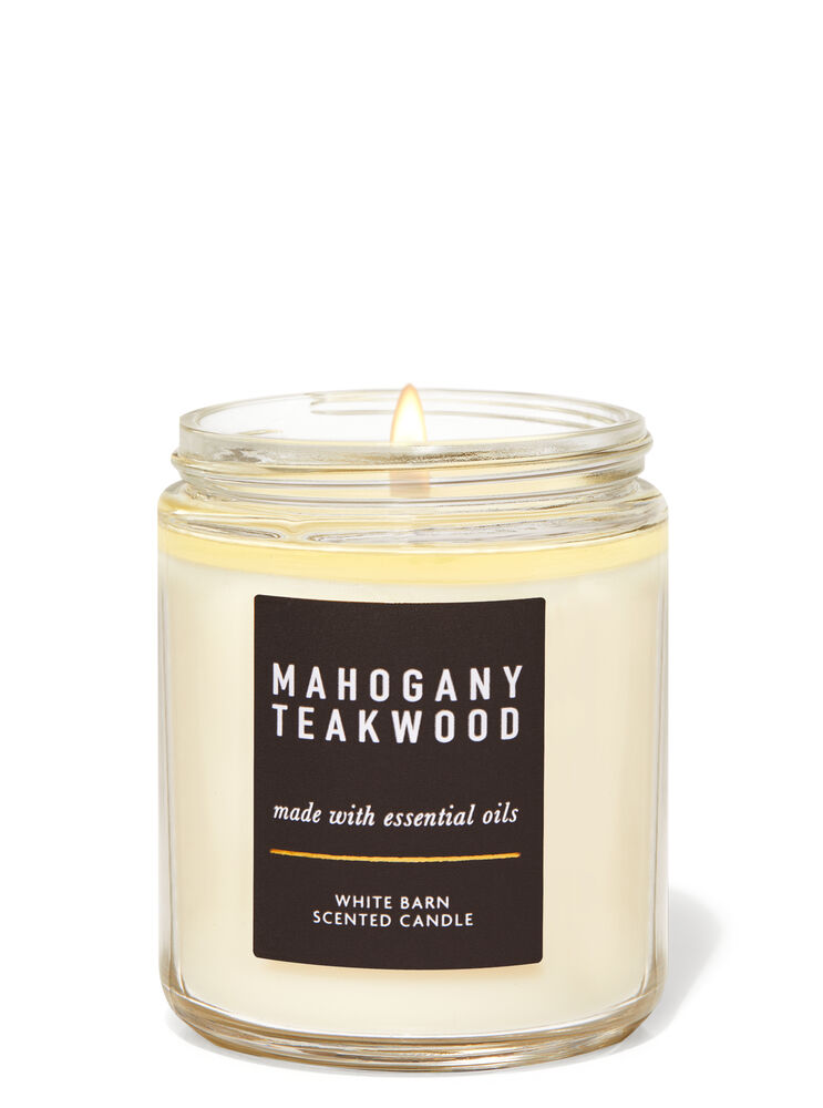 Mahogany Teakwood Single Wick Candle Single Wick Candle