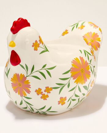 Floral Chicken Pedestal 3-Wick Candle Holder 3-Wick Candle Holder