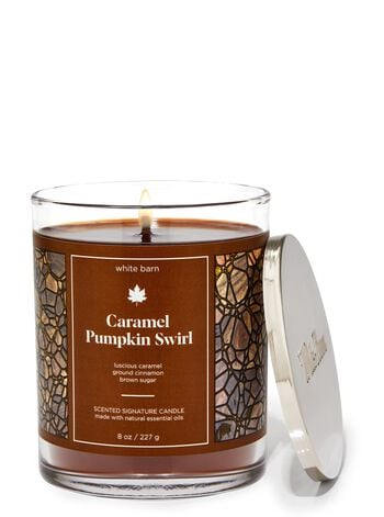 Caramel Pumpkin Swirl Signature Single Wick Candle Single Wick Candle